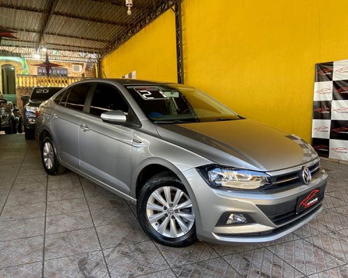 1-VOLKSWAGEN VIRTUS 1.0 COMFORT 200 TSI FLEX 12V AUTOMÁTICO CINZA 2021 PLACA BEQ-8G41